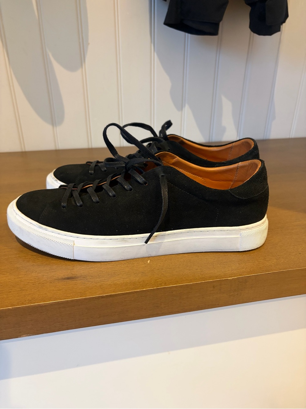 Beckett Simonon Black Suede Low-Top Sneakers with White Sole